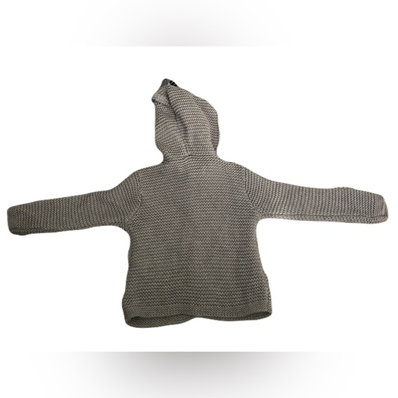 Nordstrom Gray Knit Hooded Button Baby Girls Jacket 18M - Picture 3 of 3